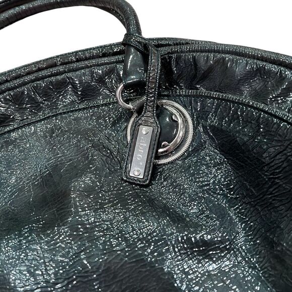 Abro Dark Green Large Bowling Style Leather Tote Bag - Picture 2 of 10